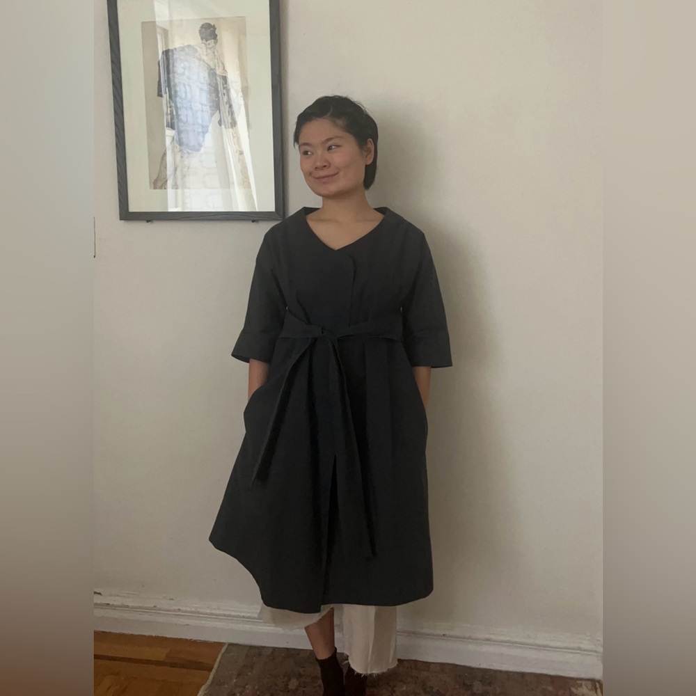Marni Charcoal Midi Dress with Belt
